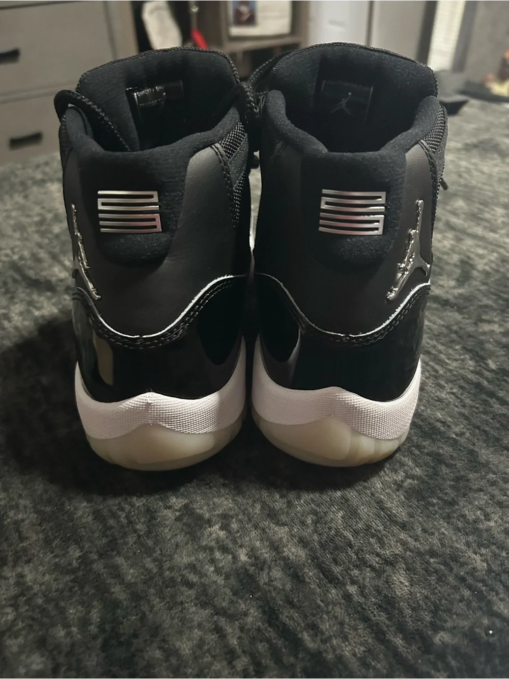 Jordan 11 Black Sneaker Interior with Size Label